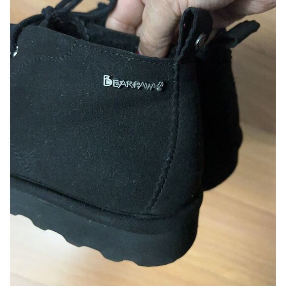 Bearpaw Womens Boot Size 10 Black Suede SKYE Chukka Sheepskin Lined Ankle Winter - Picture 5 of 7